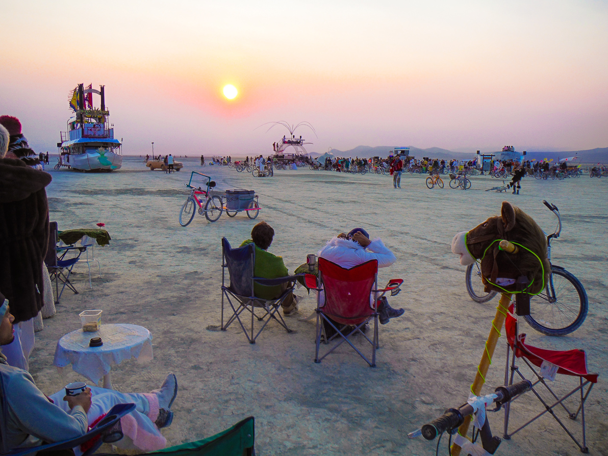 Black Rock City, Burning Man 2013, Cargo Cult, Coffee, HippoCampbus, Sunrise
