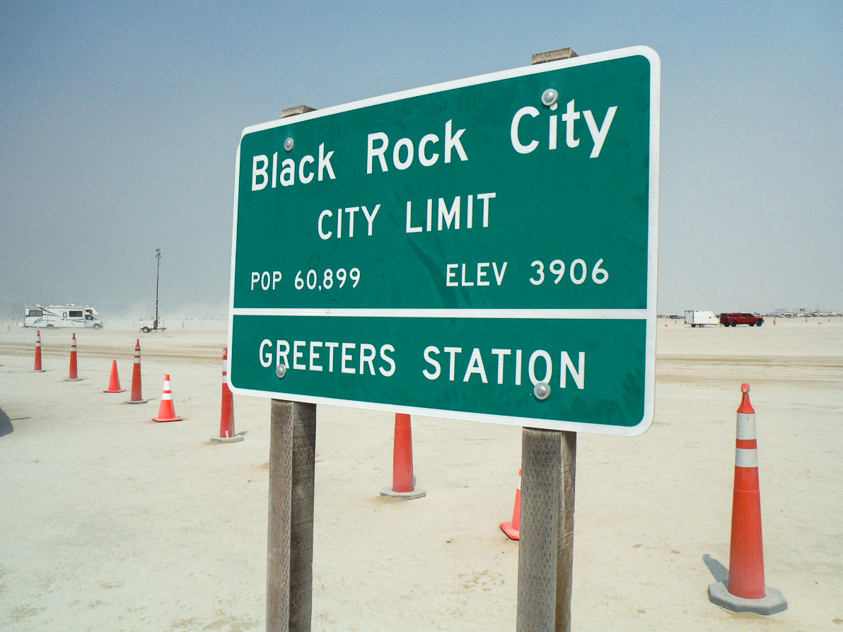 Black Rock City, Burning Man 2013, Cargo Cult, City Limit sign