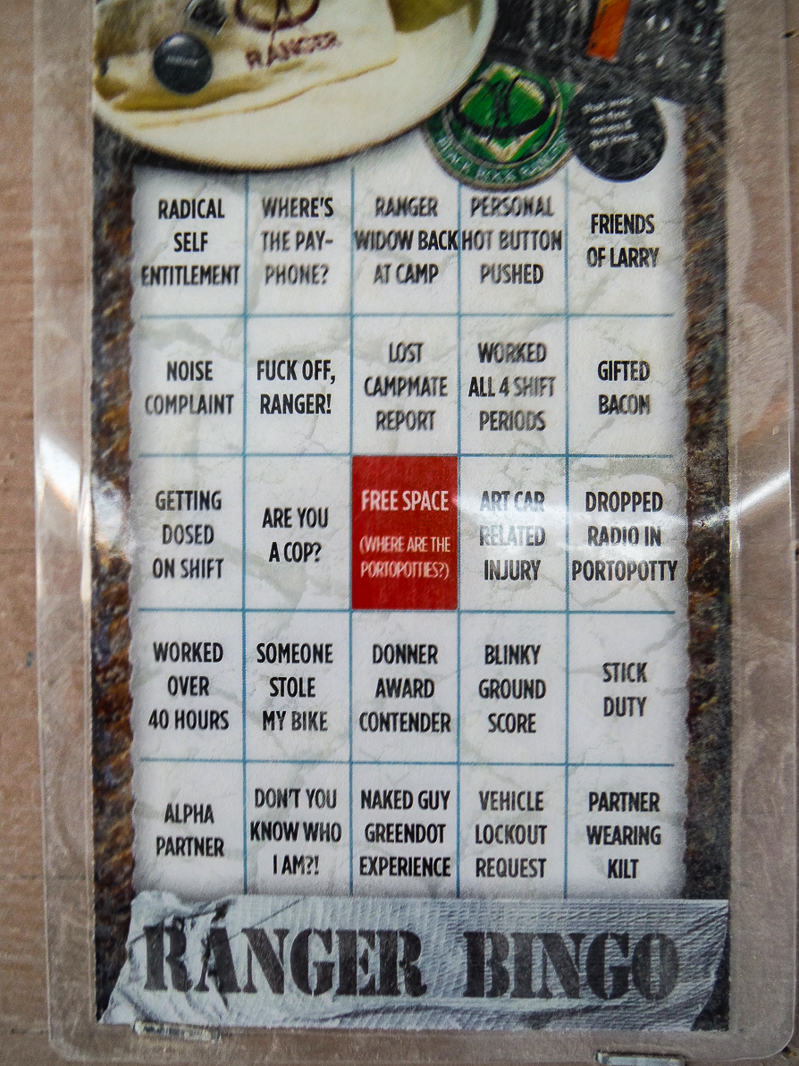 Black Rock City, Burning Man 2013, Cargo Cult, bingo card