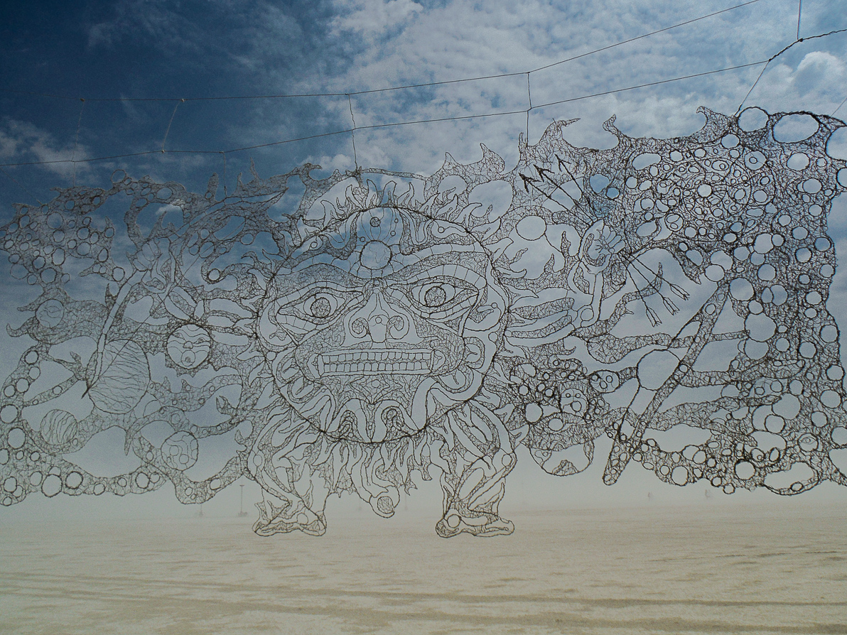 Black Rock City, Burning Man 2013, Cargo Cult, Sky Curtain Wire Mesh