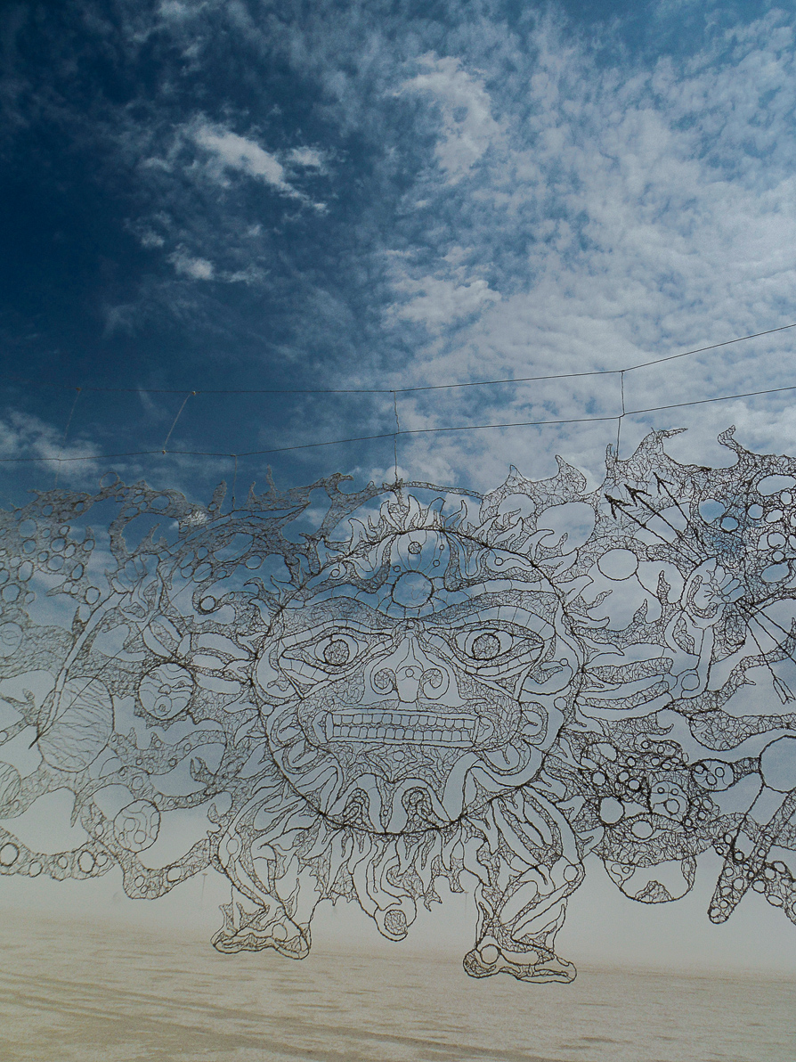 Black Rock City, Burning Man 2013, Cargo Cult, Sky Curtain Wire Mesh
