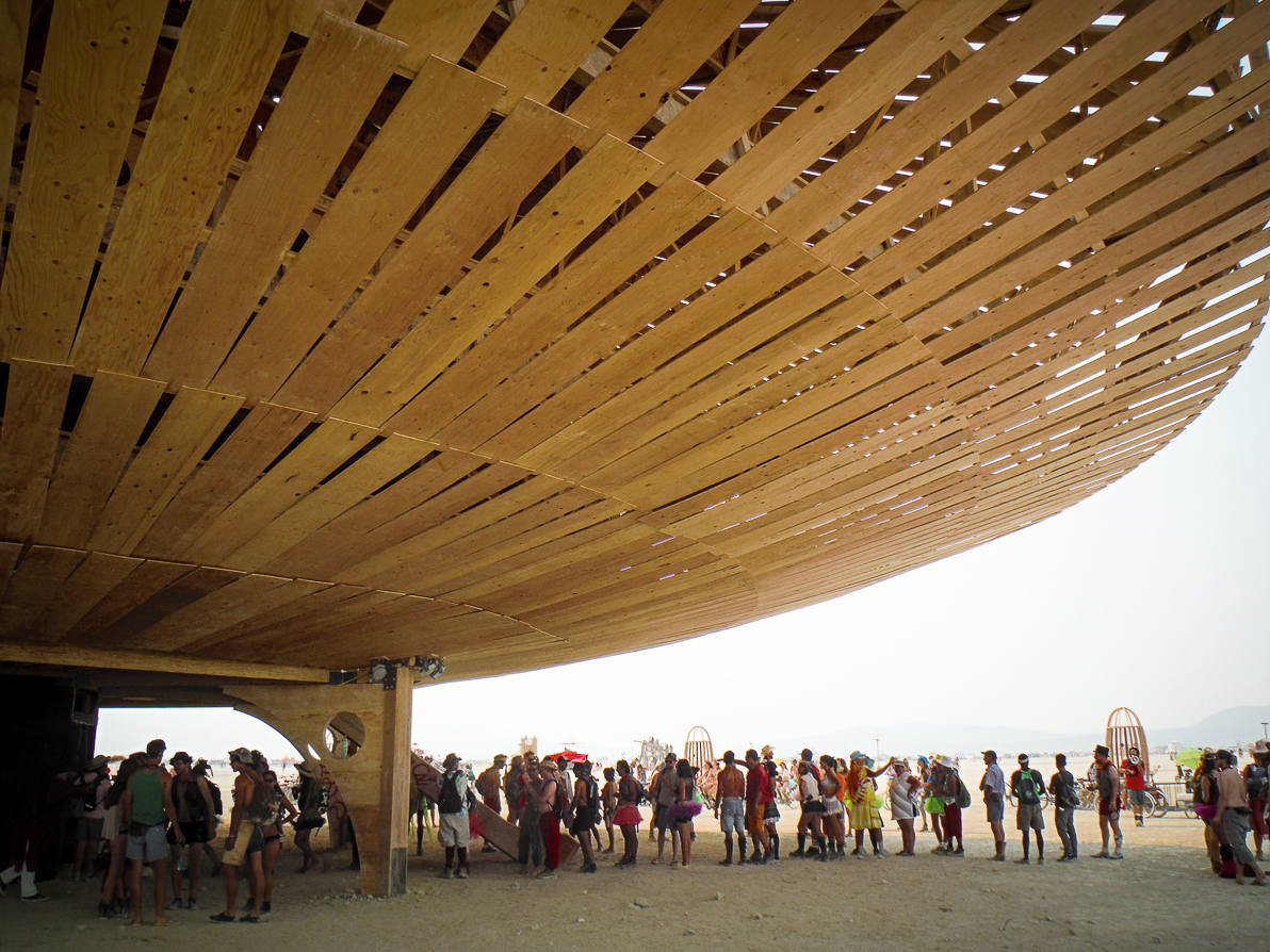 Black Rock City, Burning Man 2013, Cargo Cult, Pavilon Design Lewis Zaumeyer, Space Ship, The Man, flying saucer