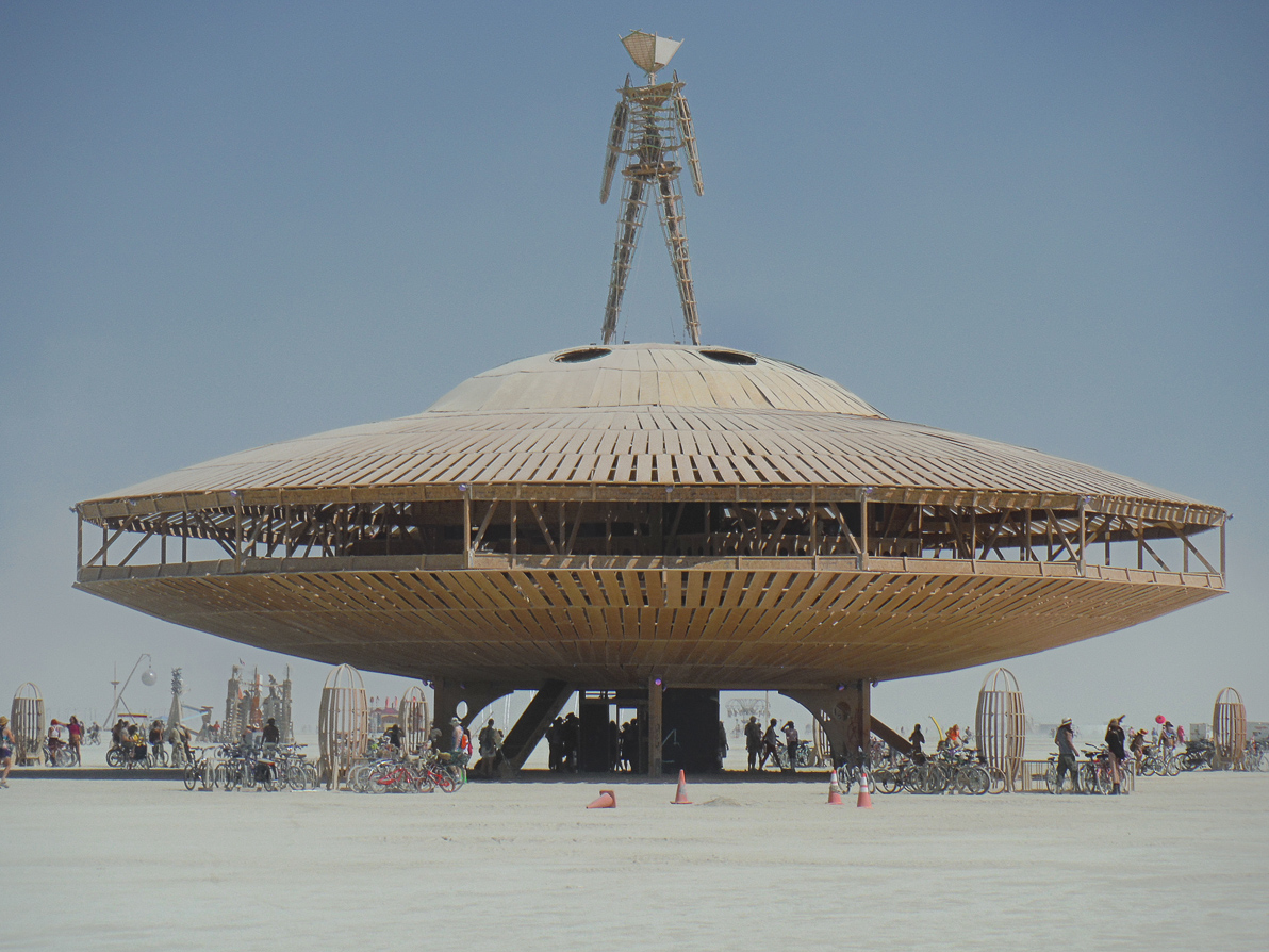 Black Rock City, Burning Man 2013, Cargo Cult, Space Ship, The Man, flying saucer