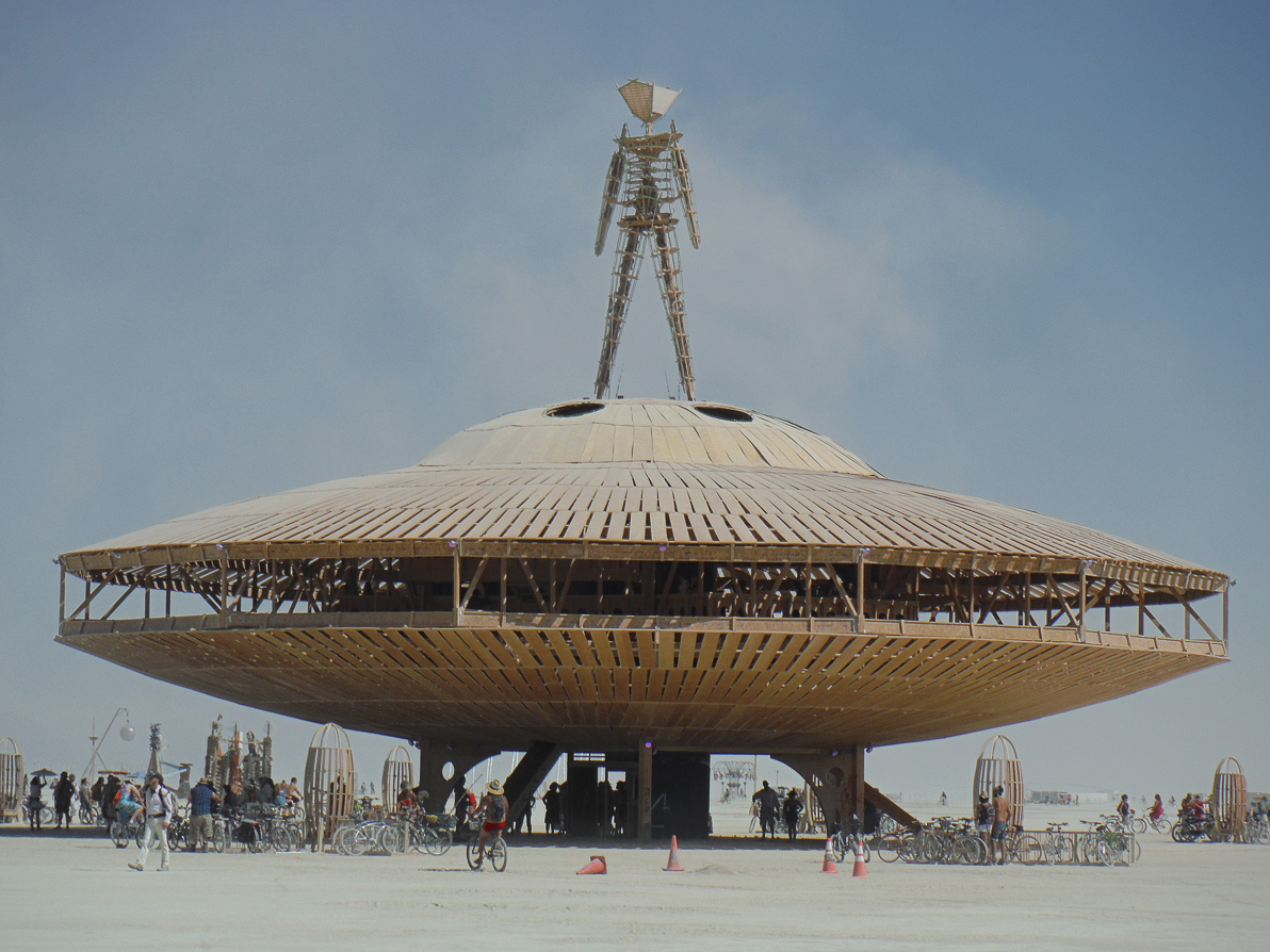 Black Rock City, Burning Man 2013, Cargo Cult, Space Ship, The Man, flying saucer