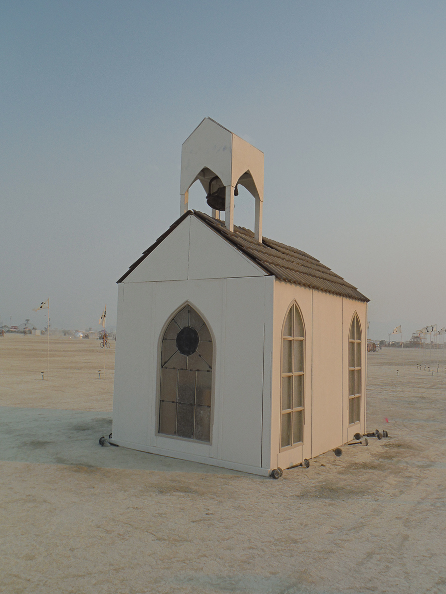 Black Rock City, Burning Man 2013, Cargo Cult, bell tower, white church